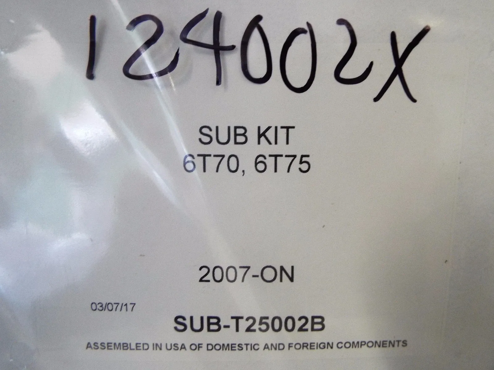GM 6T70 / 6T70E Overhaul Gasket Kit T25002B image 2