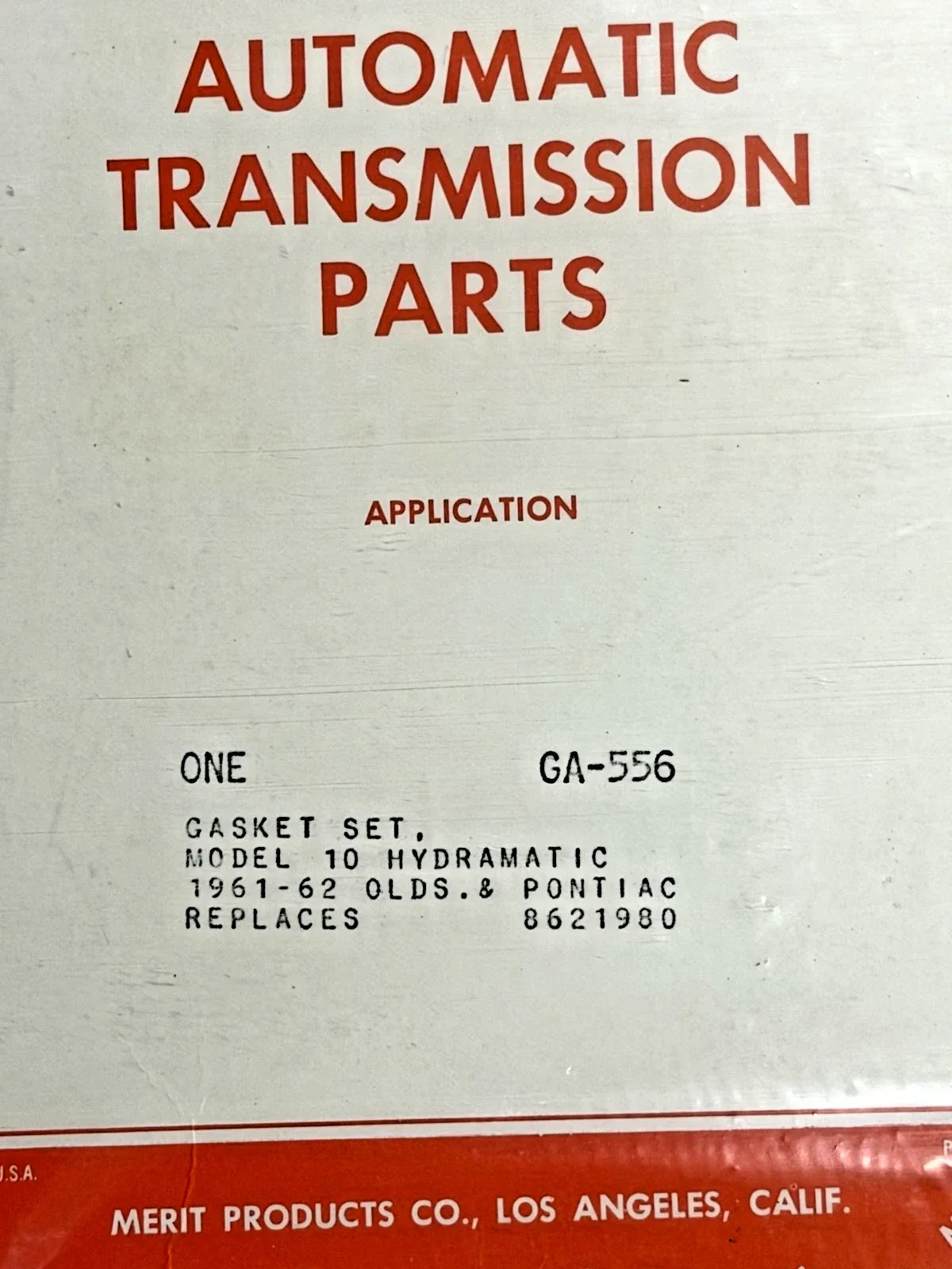 1961-62 Model 10 Hydramatic Transmission Gasket Set Merit 8621980 image 3