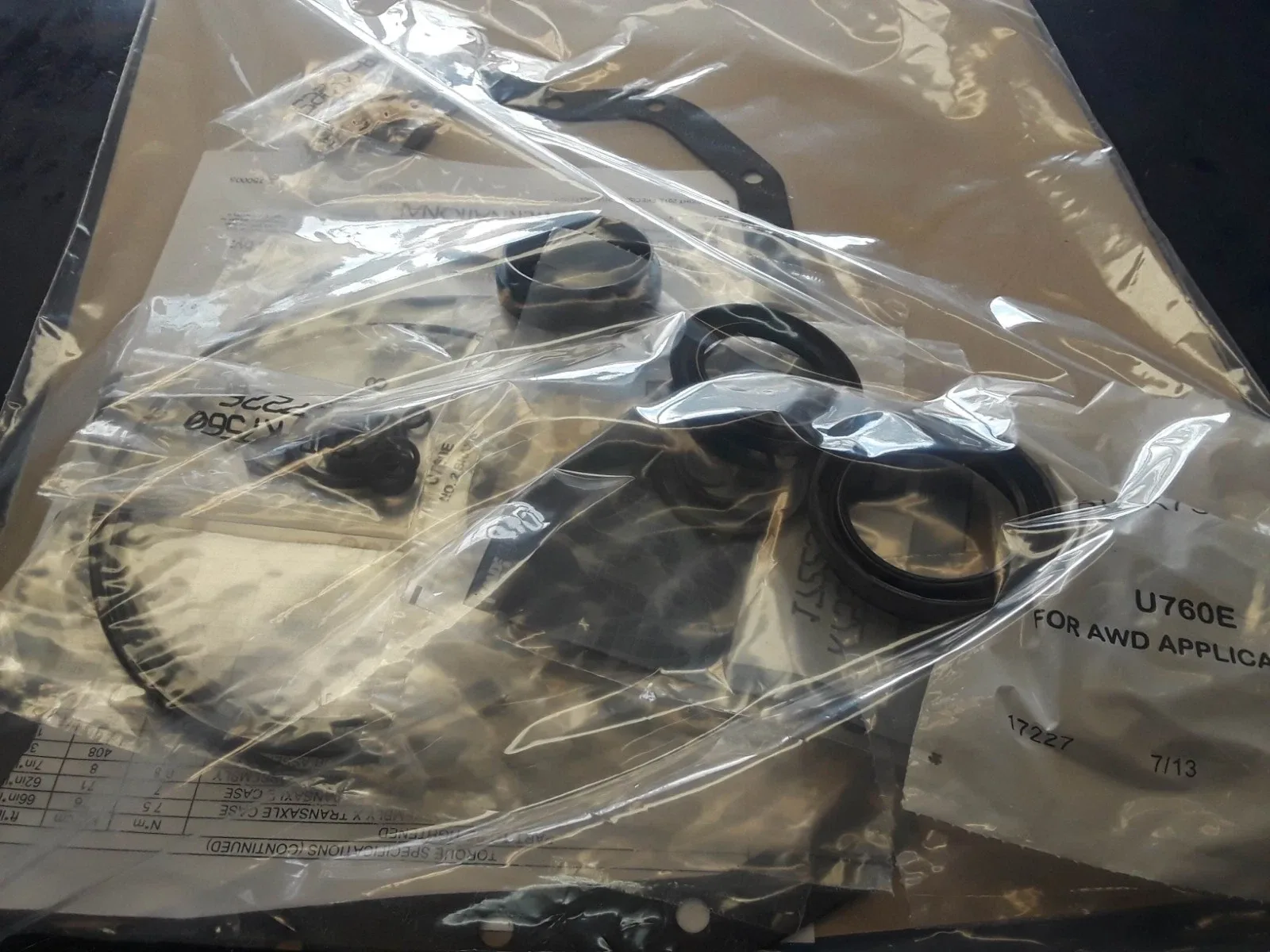 2008+ Toyota U760 / U760E Overhaul Gasket Kit k75900sx image 3
