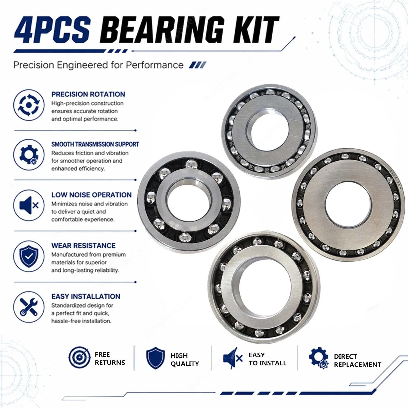 K114 CVT Pulley Bearing Kit 096220 for Toyota / Lexus — 4-Piece image 4