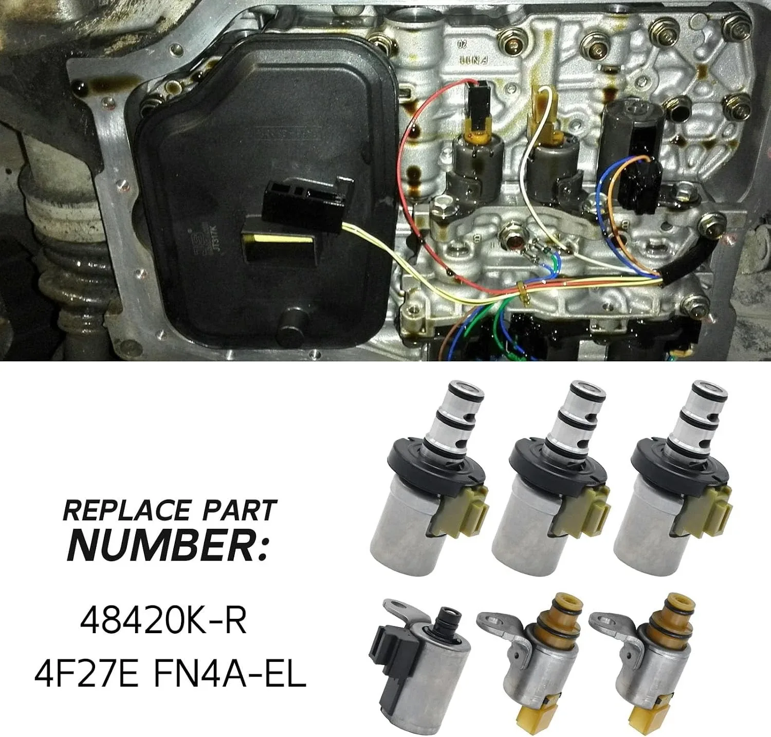 6Pcs Transmission Shift Solenoid Kit EPC PWM 4F27E Ford Fiesta Focus 48420K-R FN image 4